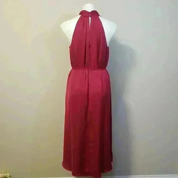 Twist-Neck Satin Midi Dress - Picture 6 of 13